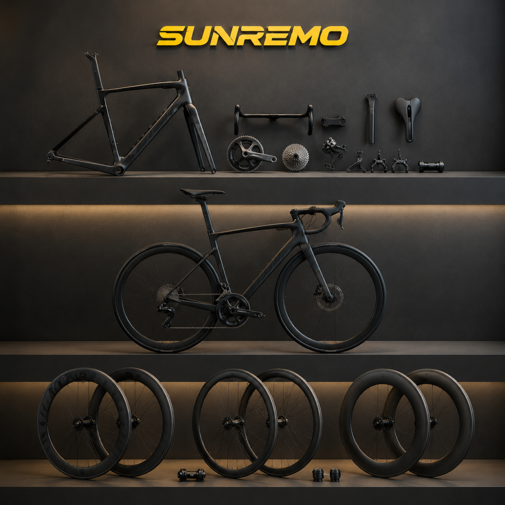 Premium bike components showcase display