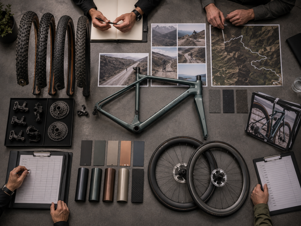 Top view of the bicycle design meeting