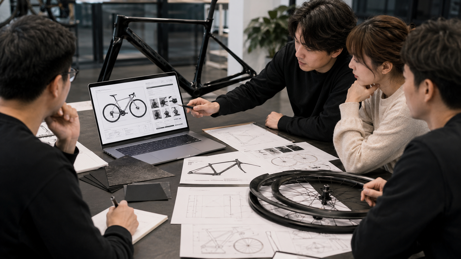 Dealer preparing bicycle product data for online listings