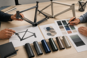 Private-label bicycle artwork and finish approval review